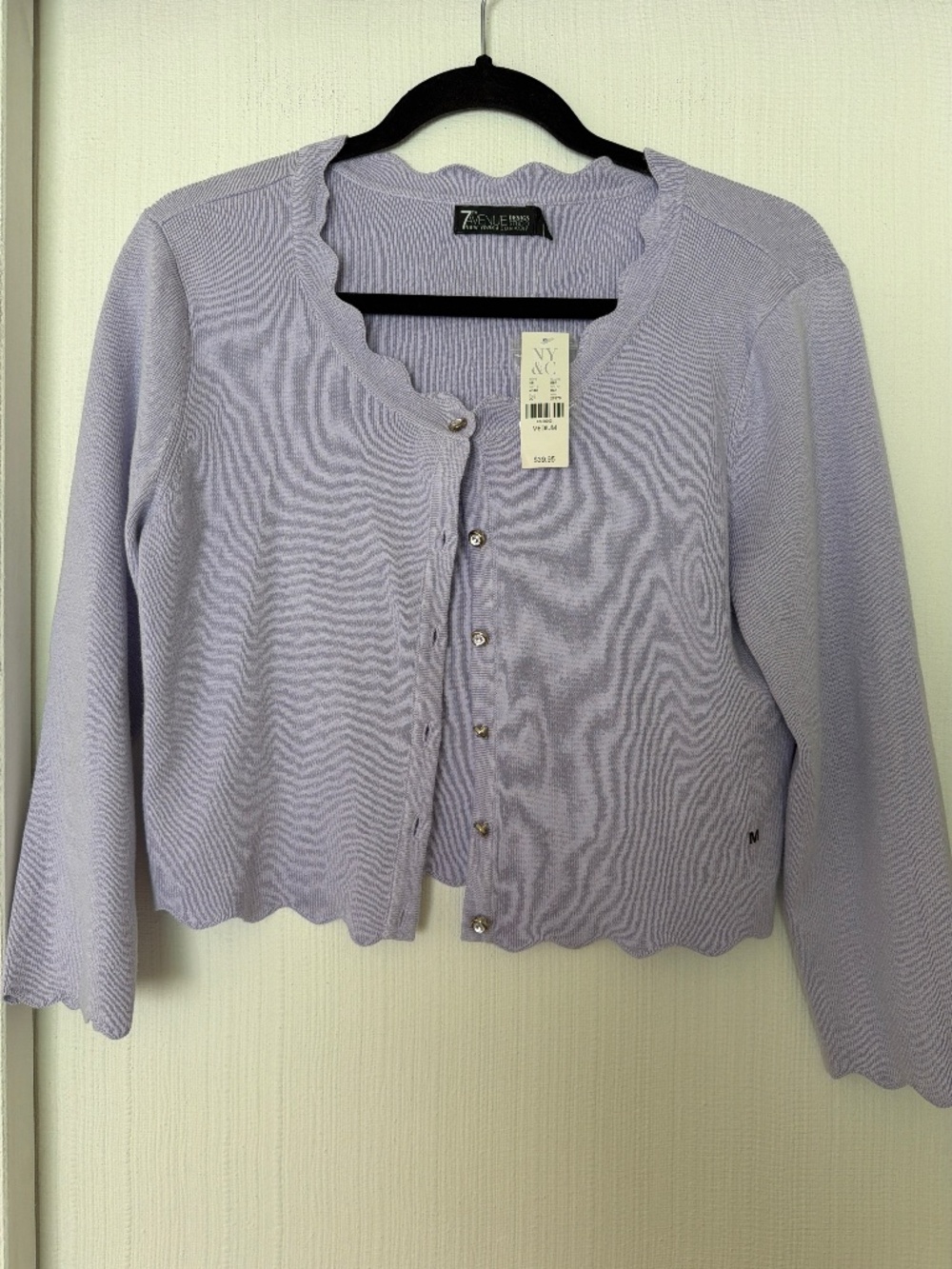 New York & Company 7th Avenue Scallop Trim Cardigan – Size Medium – NWT